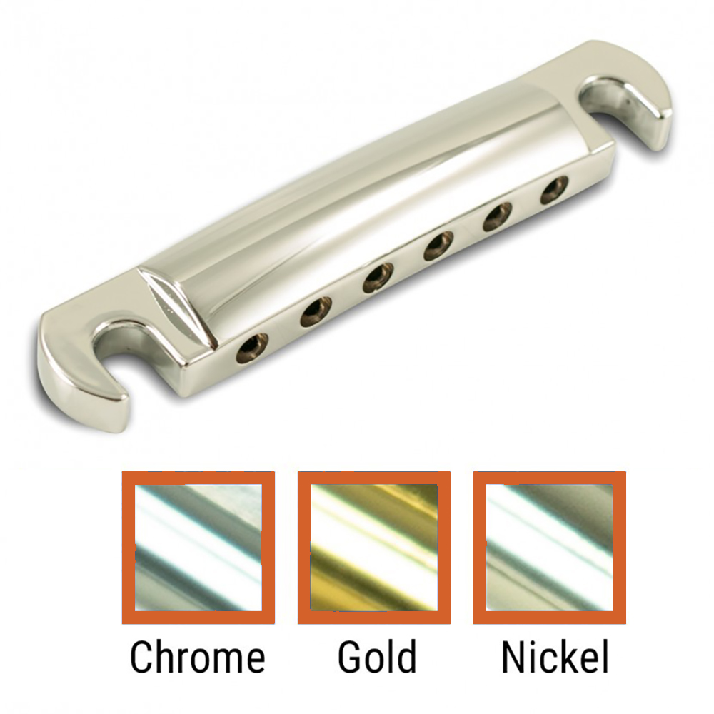 Kluson USA Aluminum, Brass, Steel, Or Zinc Stop Tailpiece With Steel Studs