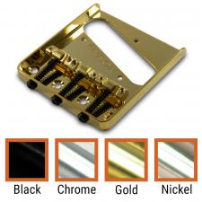 Kluson Vintage Replacement Bridge For Fender Telecaster Steel With Brass Intonated Saddles